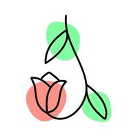 minimalistisk blomma illustration. växt blommig och blad. natur blomma. blommig. vektor