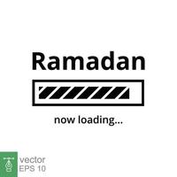 Ramadan-Ladebanner. einfaches flaches Design, Urlaubskonzept. Jetzt Ladebalkenzeichen. bereiten Sie sich auf Ramadan Kareem vor. vektorillustration, einbandvorlage und hintergrund für die islamfeier. Folge 10. vektor
