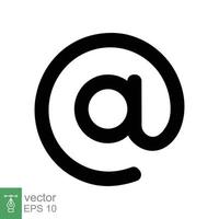 Arroba-Schild-Symbol. einfach im Zeichendesign. flache Art des E-Mail-Adresssymbolkonzepts. Vektorillustrations-Designsammlung lokalisiert auf weißem Hintergrund. Folge 10. vektor