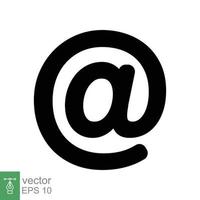 Arroba-Schild-Symbol. einfach im Zeichendesign. flache Art des E-Mail-Adresssymbolkonzepts. Vektorillustrations-Designsammlung lokalisiert auf weißem Hintergrund. Folge 10. vektor