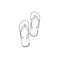 Flip-Flops. ein Strichzeichnungsstil. Hausschuhe für den Strand. Urlaubskonzept. hand gezeichnete vektorillustration. vektor