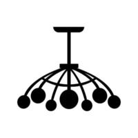 Kronleuchter-Symbolvektor. glänzendes Abbildungszeichen. Glanzsymbol oder Logo. vektor