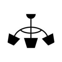 Kronleuchter-Symbolvektor. glänzendes Abbildungszeichen. Glanzsymbol oder Logo. vektor
