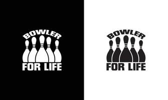 Bowling-Zitat-T-Shirt-Design, Typografie vektor