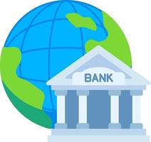 internationale Bank globales Finanzinvestitionsgeschäft Zahlungswelt flach vektor