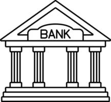 Bank investering sparande bankman byggnad finansiera företag handel linje vektor