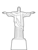 vektorillustration von christus dem erlöser rio de janeiro, brasilien vektor