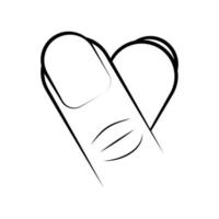 hand som visar hjärta med fingrar gest mini kärlek. kärlek valentine dag begrepp. vektor