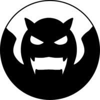 svart och vit av ondska logotyp vektor
