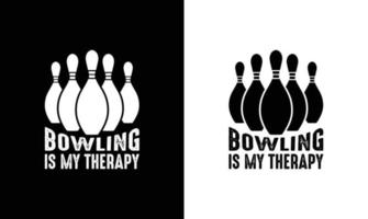 Bowling-Zitat-T-Shirt-Design, Typografie vektor