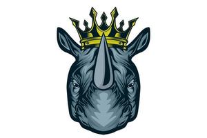 König Nashorn-Vektor-Illustration-Logo vektor