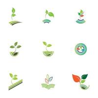 grön växt bruka vektor logotyp begrepp