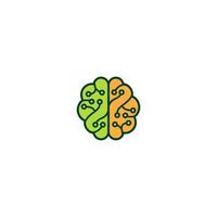 Gehirn-Logo-Design, Gehirnbaum, Gehirnenergie. vektor