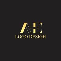 logotyp design första brev ae för företag eller personlig med en kreativ begrepp vektor