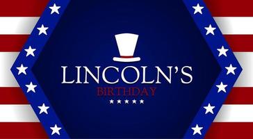 Lincolns födelsedag text. vektor illustration. lämplig för affisch, banderoller, bakgrund och hälsning kort.
