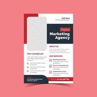 Flyer-Designvorlage für Agenturen für digitales Marketing. Werbe-, Kreativ-, Geschäfts-, Unternehmens- und professionelle Flyer. vektor