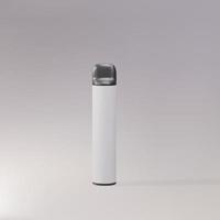 3D-Einweg-elektronische Zigarette auf grauem Hintergrund. das konzept des modernen rauchens, dampfens und nikotins. Vektor-Illustration. vektor