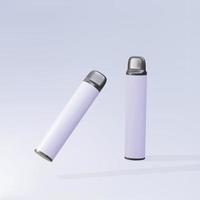 3d uppsättning disponibel elektronisk cigarett. de begrepp av modern rökning, vaping och nikotin. vektor illustration.