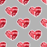 nahtloses geometrisches Muster mit roten Herzen. abstraktes rotes Herz in einem flachen Stil. glücklicher valentinstaghintergrund. valentinstagattribute. Vektor-Illustration. vektor