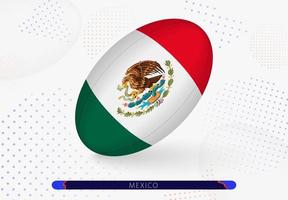 rugby boll med de flagga av mexico på Det. Utrustning för rugby team av Mexiko. vektor