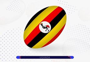 Rugbyball mit der Flagge von Uganda darauf. Ausrüstung für das Rugby-Team von Uganda. vektor