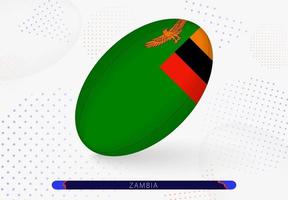 rugby boll med de flagga av zambia på Det. Utrustning för rugby team av zambia. vektor