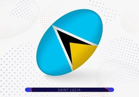Rugbyball mit der Flagge von St. Lucia darauf. Ausrüstung für das Rugby-Team von St. Lucia. vektor
