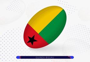 Rugbyball mit der Flagge von Guinea-Bissau darauf. Ausrüstung für das Rugby-Team von Guinea-Bissau. vektor
