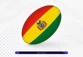 Rugbyball mit der Flagge von Bolivien darauf. Ausrüstung für das Rugby-Team von Bolivien. vektor