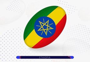 rugby boll med de flagga av etiopien på Det. Utrustning för rugby team av etiopien. vektor