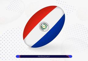 Rugbyball mit der Flagge von Paraguay darauf. Ausrüstung für das Rugby-Team von Paraguay. vektor