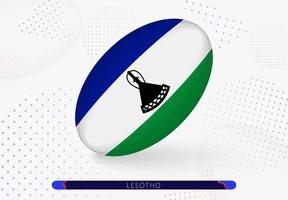 Rugbyball mit der Flagge von Lesotho darauf. Ausrüstung für das Rugby-Team von Lesotho. vektor