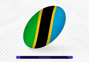 rugby boll med de flagga av tanzania på Det. Utrustning för rugby team av tanzania. vektor