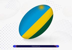 Rugbyball mit der Flagge von Ruanda darauf. Ausrüstung für das Rugby-Team von Ruanda. vektor