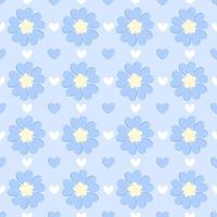 vektor bakgrund, sömlös mönster av blå blomma på ljus blå bakgrund