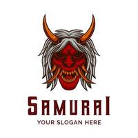 samuraj logotyp. samuraj ronin shinigami logotyp design vektor mall