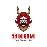 Shinigami-Logo. ronin oni dämon vektor maskottchen vorlage