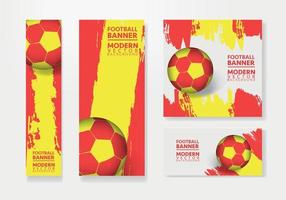 Spanien-Fußballmannschaft mit Flaggenhintergrund-Vektordesign. fußballmeisterschaftskonzept mit fußballball-illustrationsvorlage. Fußball-Banner-Design.