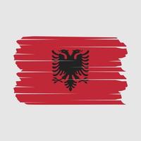 Albanien Flaggenpinsel vektor