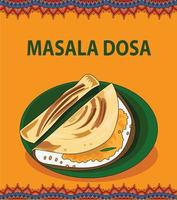 masala dosa vektor illustration affisch med bakgrund