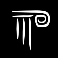 Logo der griechischen Säule. Hauptstadt-Symbol. Antike Architektur. Klassiker Geschichte Kunst. äußeres Element. vektor