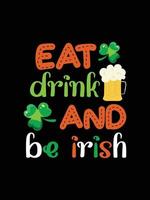 essen trinken und irisch sein vektor