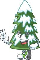 Weihnachtsbaum-Schnee-Cartoon vektor