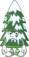 jul träd snö tecknad serie vektor