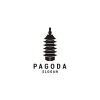 Pagode-Logo-Icon-Design-Vorlage flach vektor