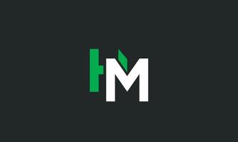 alfabetet bokstäver initialer monogram logotyp hm, mh, h och m vektor