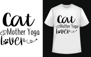Katze Mutter Yoga Liebhaber typografischer T-Shirt Vektor kostenlos