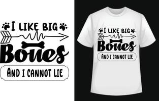 Ich mag Big Bones typografisches T-Shirt-Design kostenlos vektor