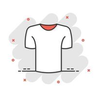 T-Shirt-Symbol im Comic-Stil. Freizeitkleidung Cartoon-Vektor-Illustration auf weißem Hintergrund isoliert. Geschäftskonzept mit Polo Wear Splash-Effekt. vektor