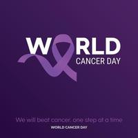 Wir werden den Krebs besiegen. Schritt für Schritt – Weltkrebstag vektor
